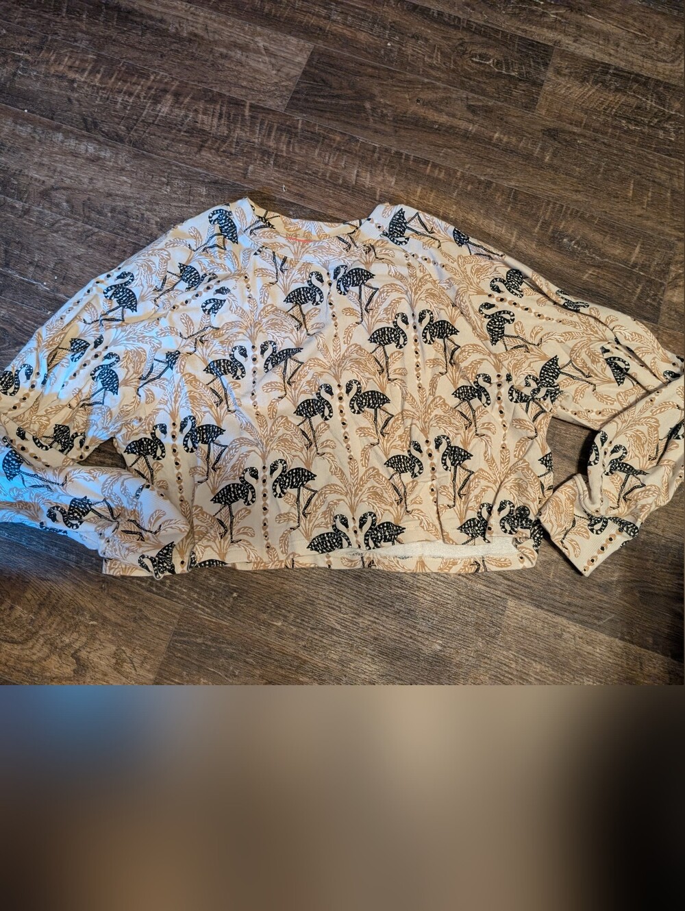 Lilly Pulitzer Cream Blouse with Black and Tan Floral Print